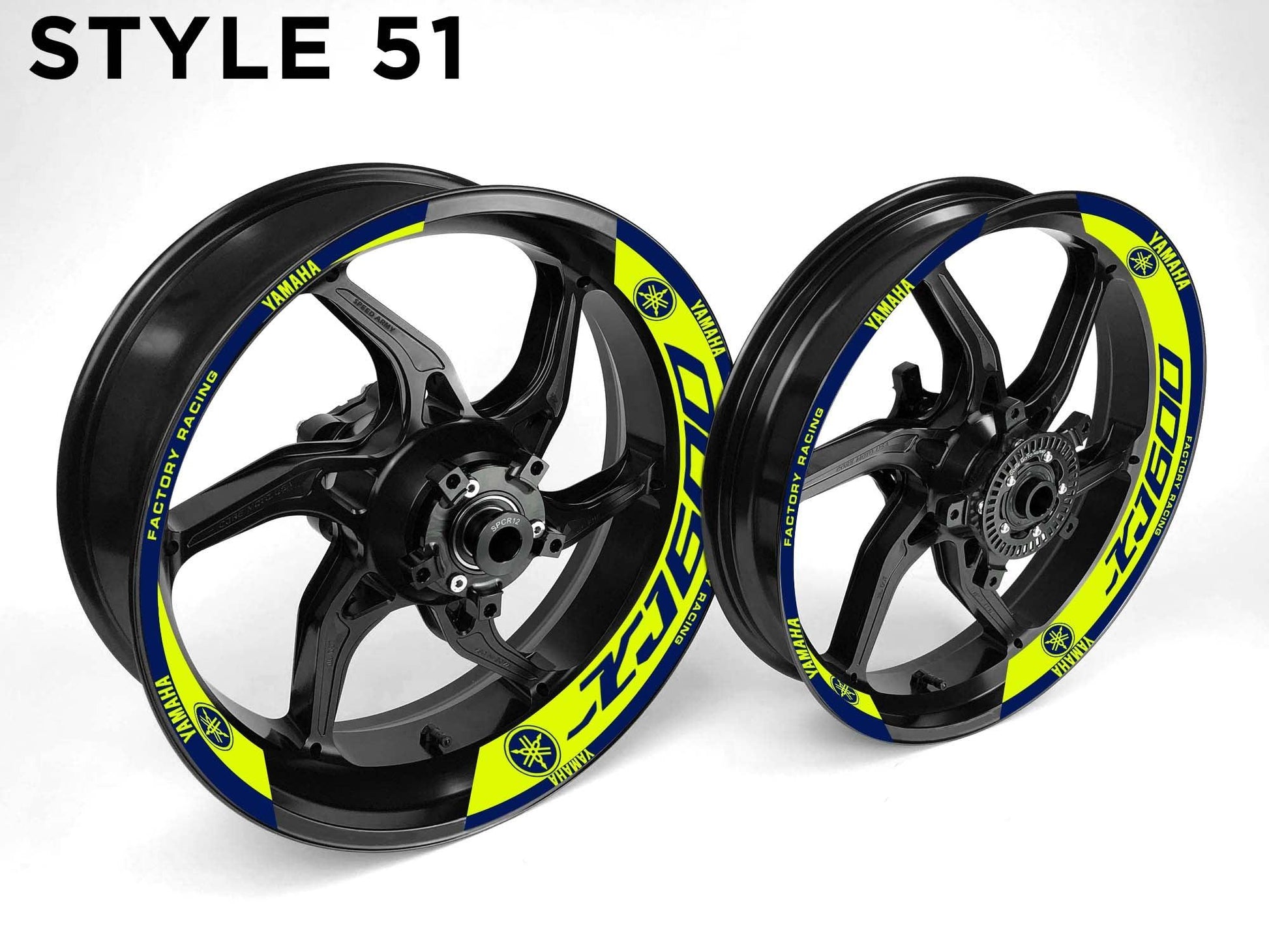 Yamaha XJ600 Motorcycle Half Wheels Rim Wrap Decal Sticker Kit - Speed Army