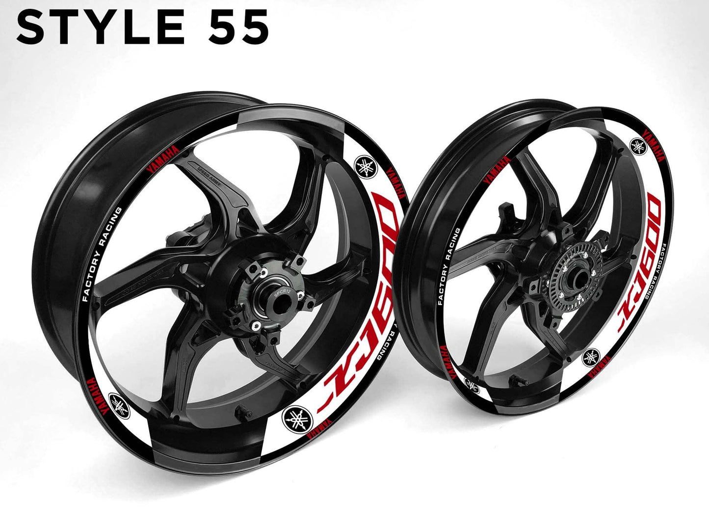 Yamaha XJ600 Motorcycle Half Wheels Rim Wrap Decal Sticker Kit - Speed Army