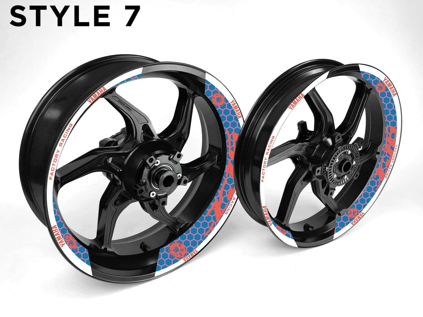 Yamaha XJ6 Motorcycle Half Wheels Rim Wrap Decal Sticker Kit - Speed Army
