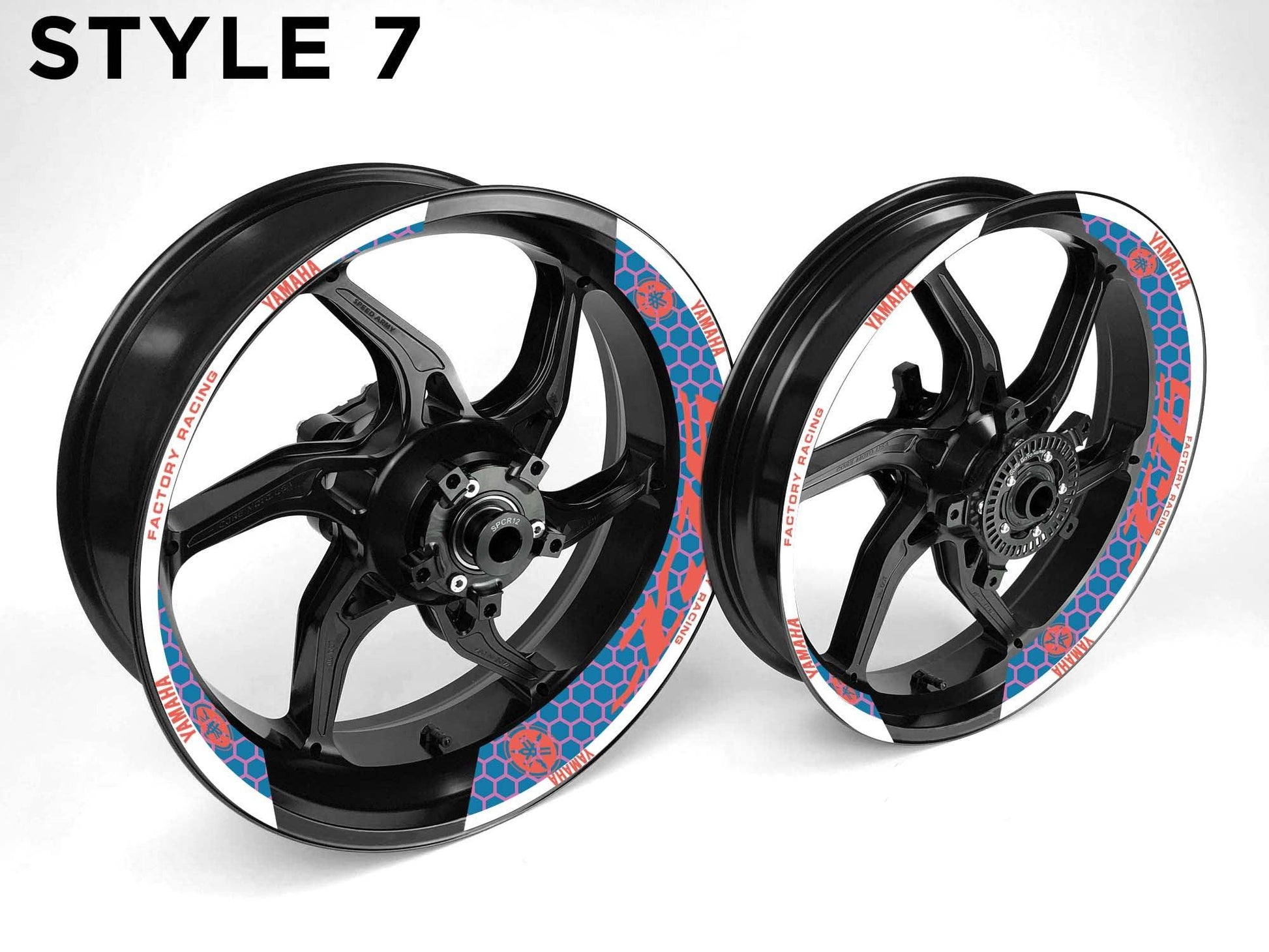 Yamaha XJ6 Motorcycle Half Wheels Rim Wrap Decal Sticker Kit - Speed Army