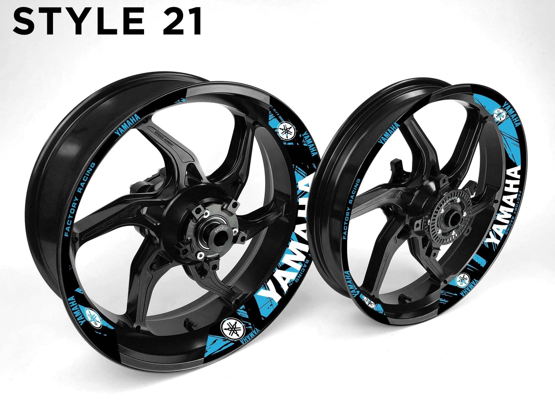 Yamaha Motorcycle Half Wheels Rim Wrap Decal Sticker Kit - Speed Army