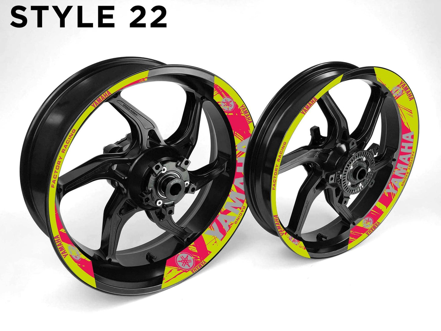 Yamaha Motorcycle Half Wheels Rim Wrap Decal Sticker Kit - Speed Army
