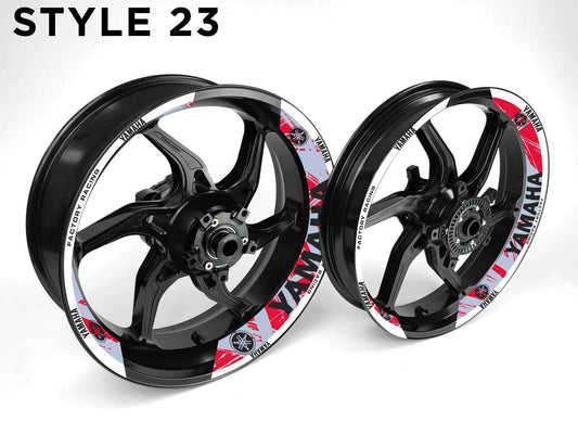 Yamaha Motorcycle Half Wheels Rim Wrap Decal Sticker Kit - Speed Army