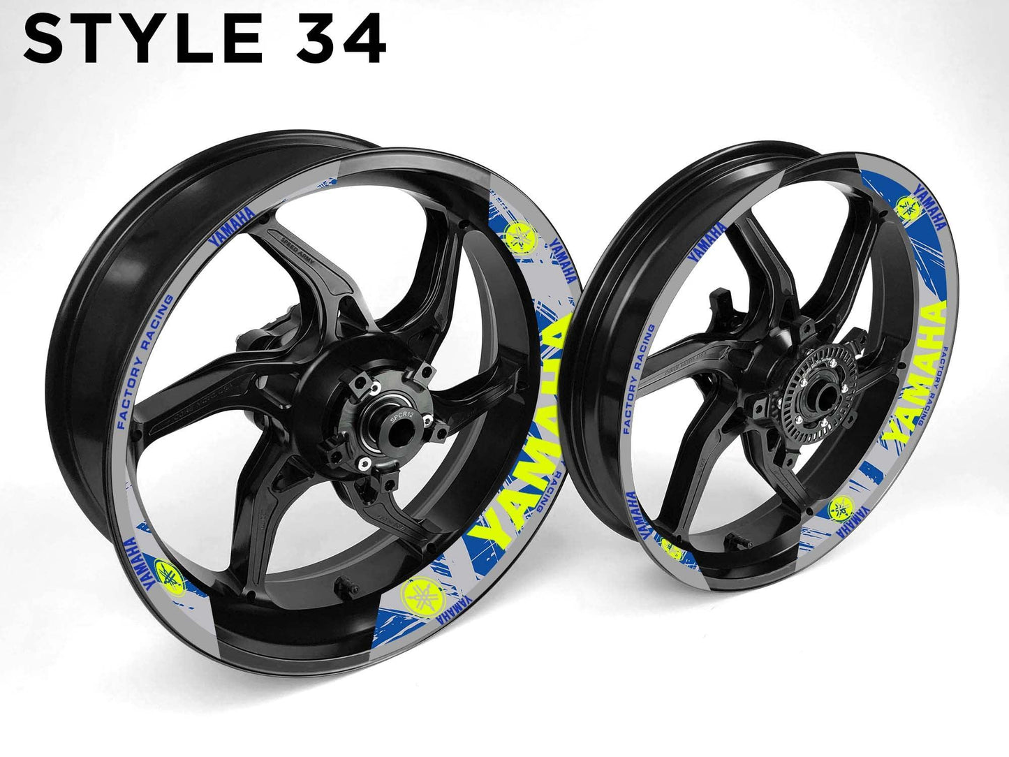 Yamaha Motorcycle Half Wheels Rim Wrap Decal Sticker Kit - Speed Army
