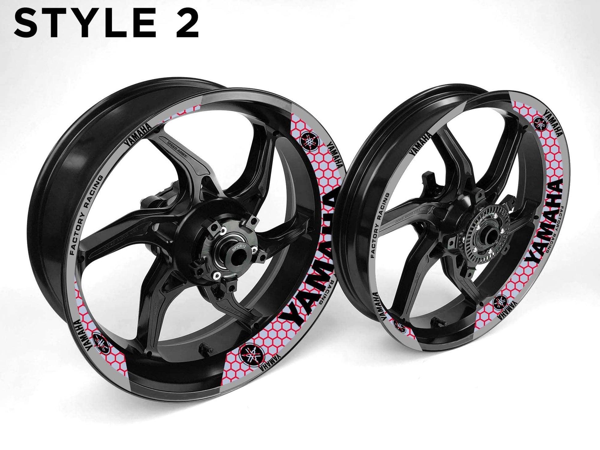 Yamaha Motorcycle Half Wheels Rim Wrap Decal Sticker Kit - Speed Army