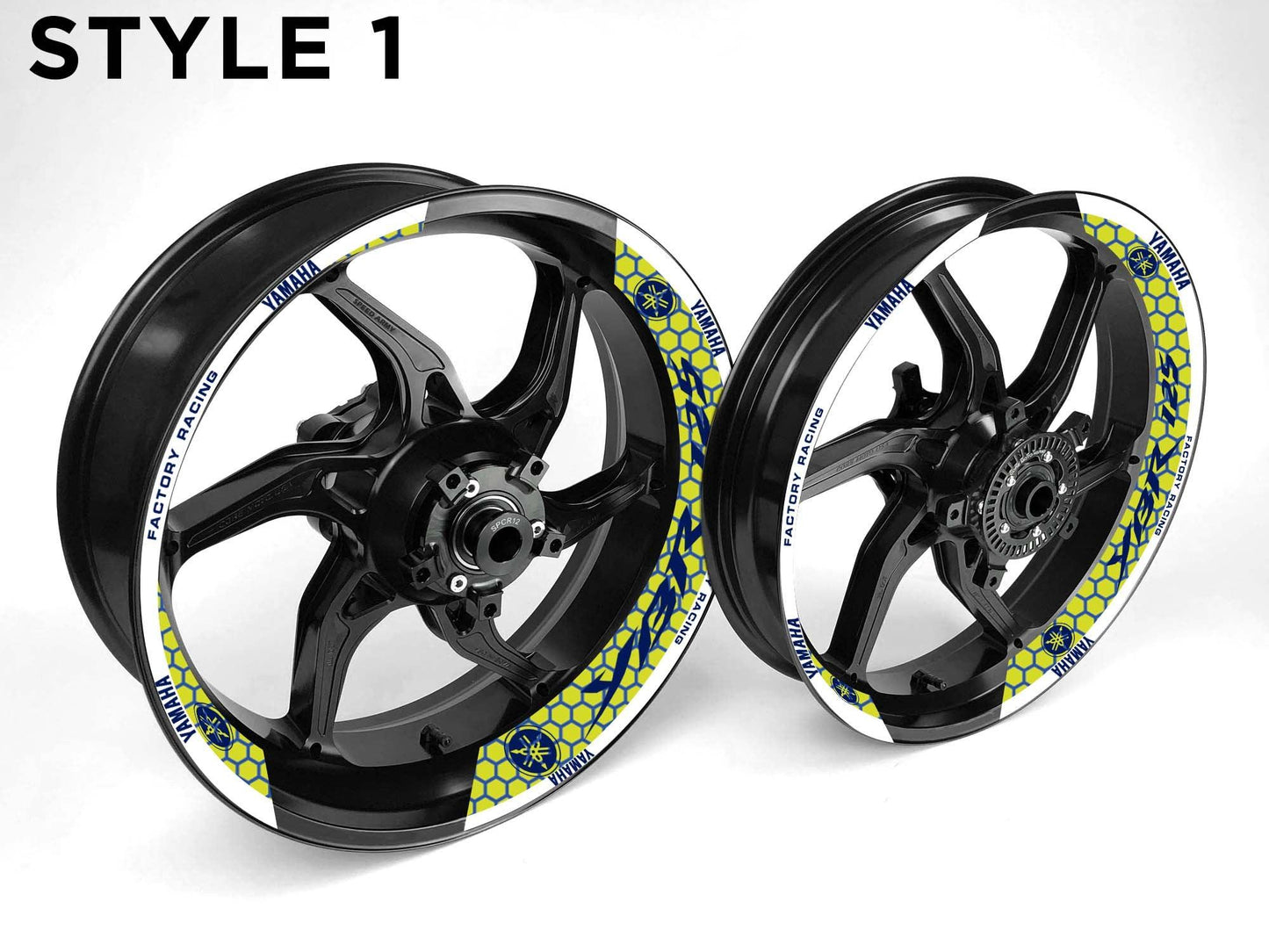 Yamaha YBR125 Motorcycle Half Wheels Rim Wrap Decal Sticker Kit - Speed Army