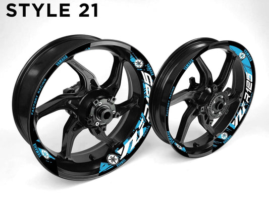 Yamaha YZF R125 Motorcycle Half Wheels Rim Wrap Decal Sticker Kit - Speed Army