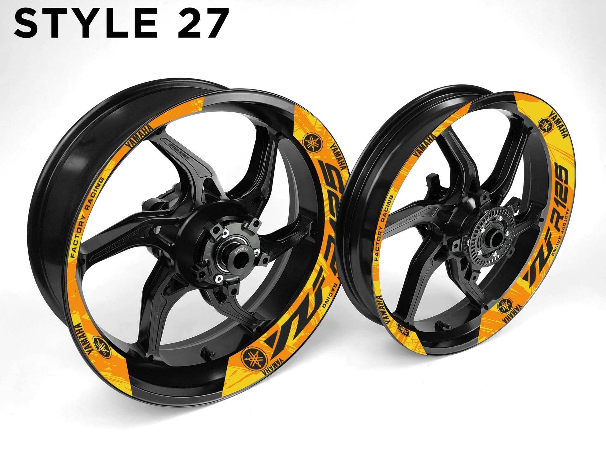 Yamaha YZF R125 Motorcycle Half Wheels Rim Wrap Decal Sticker Kit - Speed Army