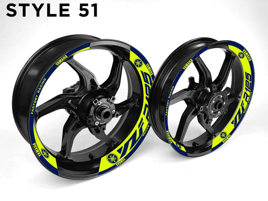 Yamaha YZF R125 Motorcycle Half Wheels Rim Wrap Decal Sticker Kit - Speed Army