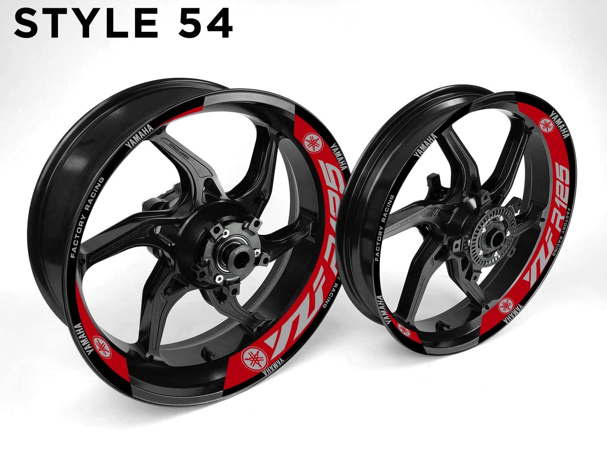 Yamaha YZF R125 Motorcycle Half Wheels Rim Wrap Decal Sticker Kit - Speed Army