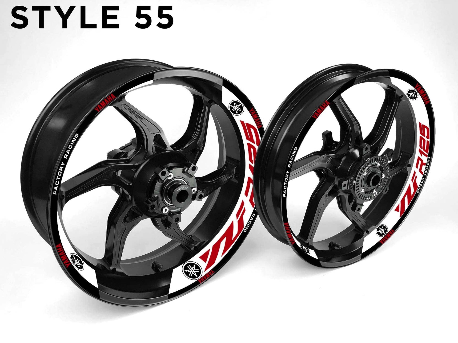Yamaha YZF R125 Motorcycle Half Wheels Rim Wrap Decal Sticker Kit - Speed Army