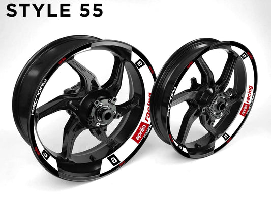 Aprilia Racing Motorcycle Half Wheels Rim Wrap Decal Sticker Kit - Speed Army