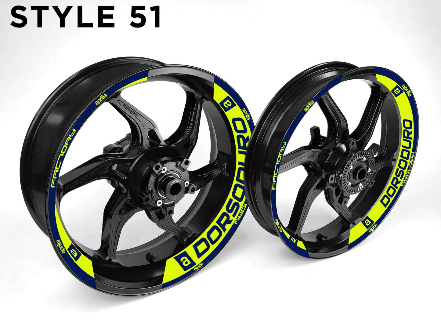 Aprilia Dorsoduro Motorcycle Half Wheels Rim Wrap Decal Sticker Kit - Speed Army
