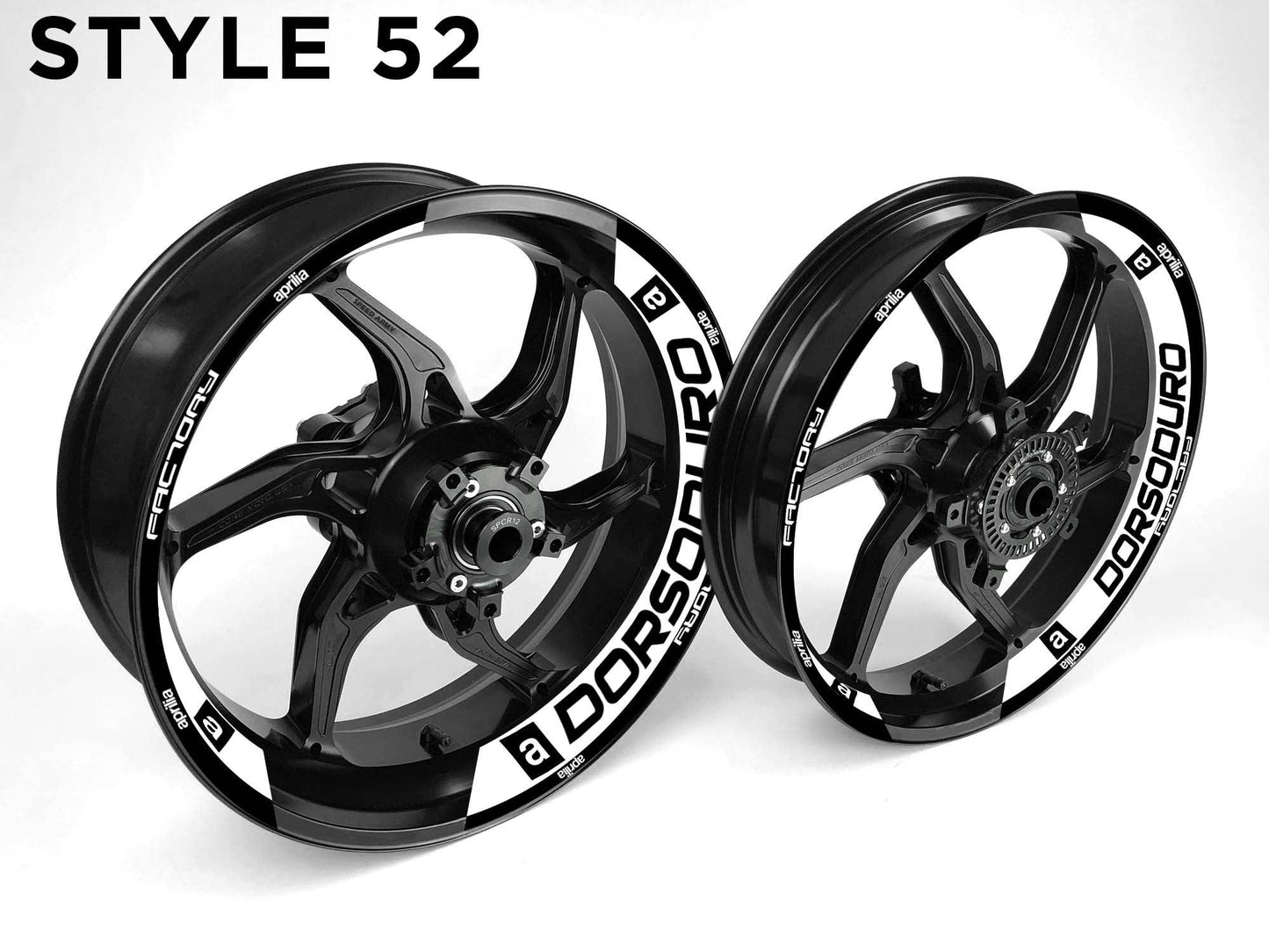 Aprilia Dorsoduro Motorcycle Half Wheels Rim Wrap Decal Sticker Kit - Speed Army
