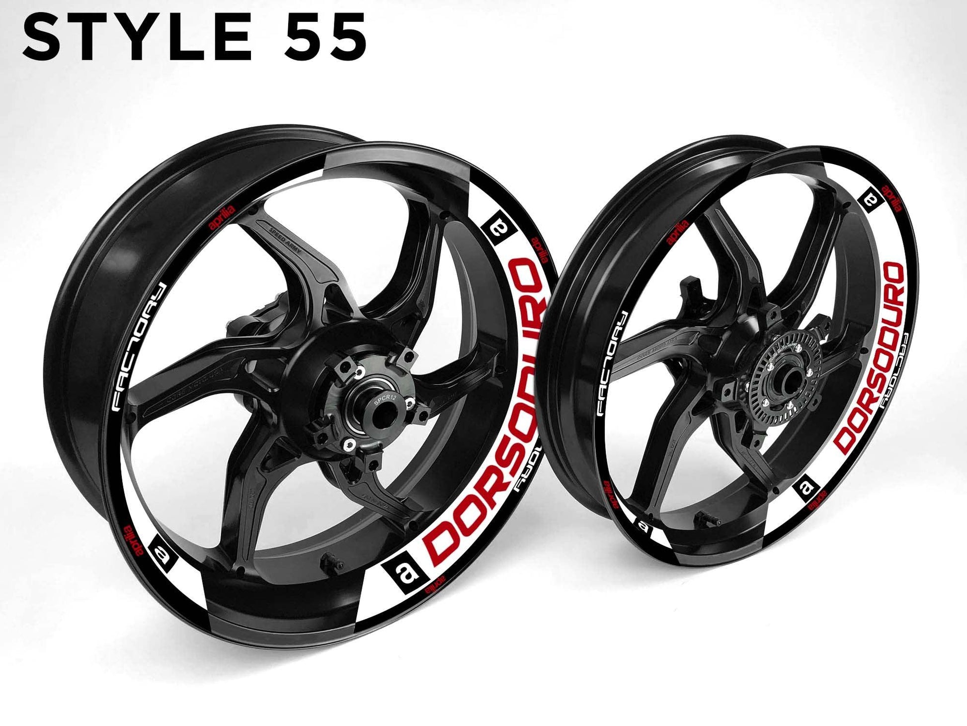 Aprilia Dorsoduro Motorcycle Half Wheels Rim Wrap Decal Sticker Kit - Speed Army