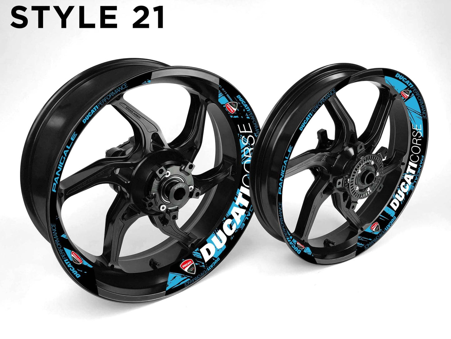 Ducati Corse Motorcycle Half Wheels Rim Wrap Decal Sticker Kit - Speed Army