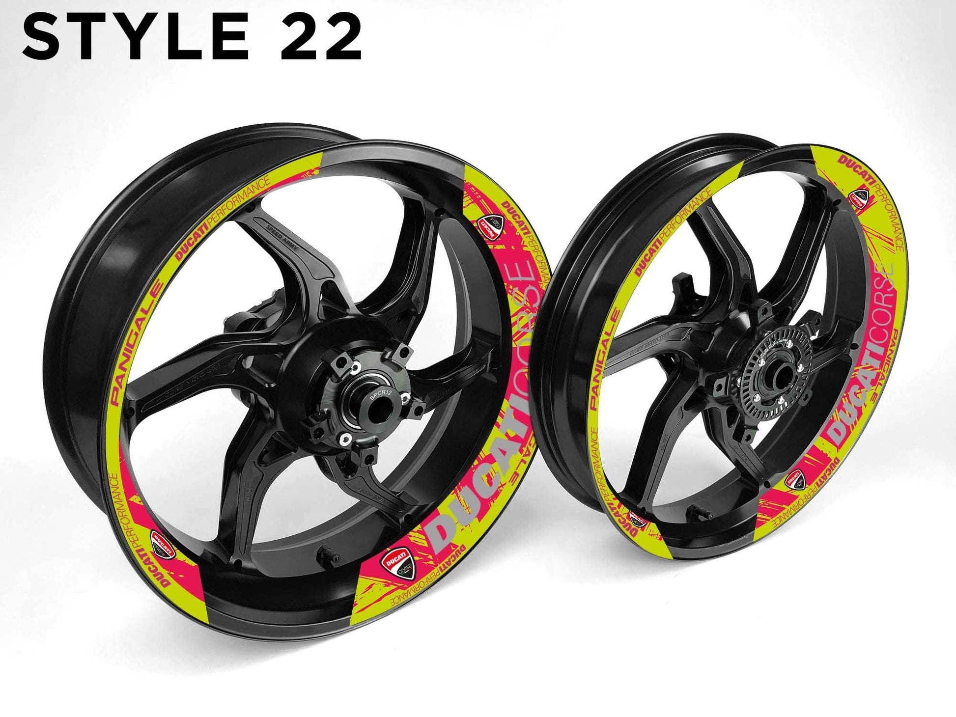 Ducati Corse Motorcycle Half Wheels Rim Wrap Decal Sticker Kit - Speed Army