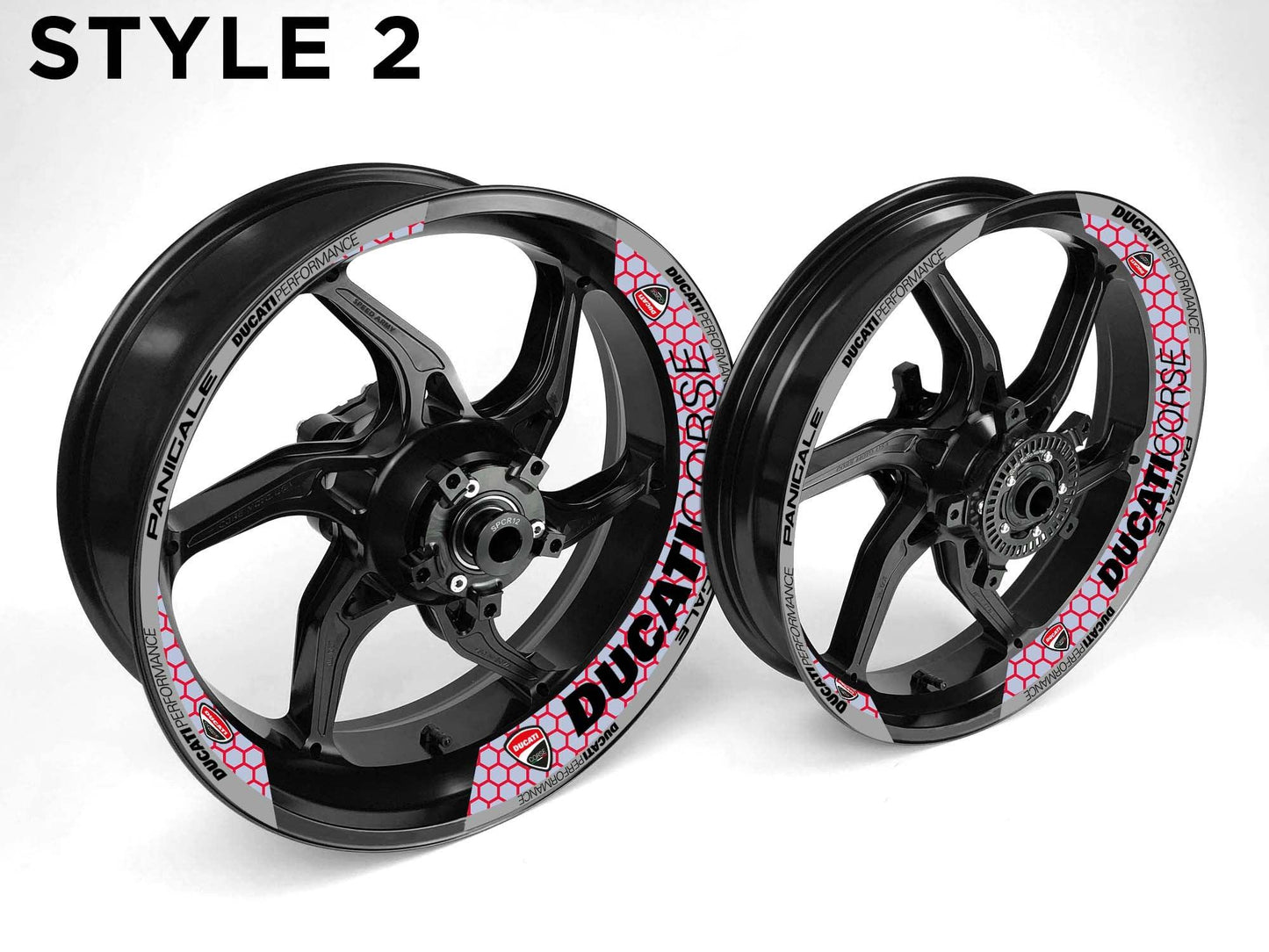 Ducati Corse Motorcycle Half Wheels Rim Wrap Decal Sticker Kit - Speed Army