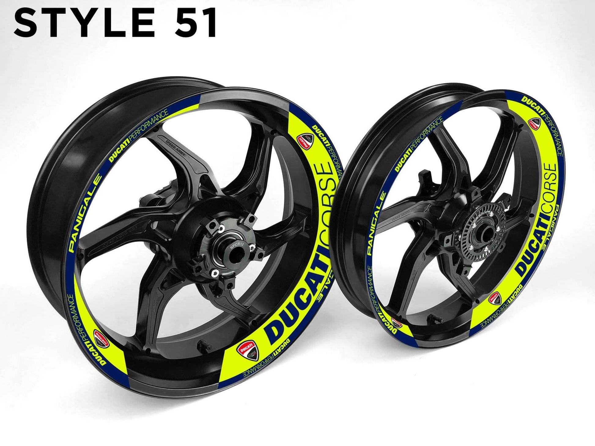 Ducati Corse Motorcycle Half Wheels Rim Wrap Decal Sticker Kit - Speed Army