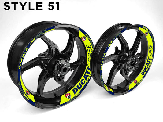 Ducati Corse Motorcycle Half Wheels Rim Wrap Decal Sticker Kit - Speed Army