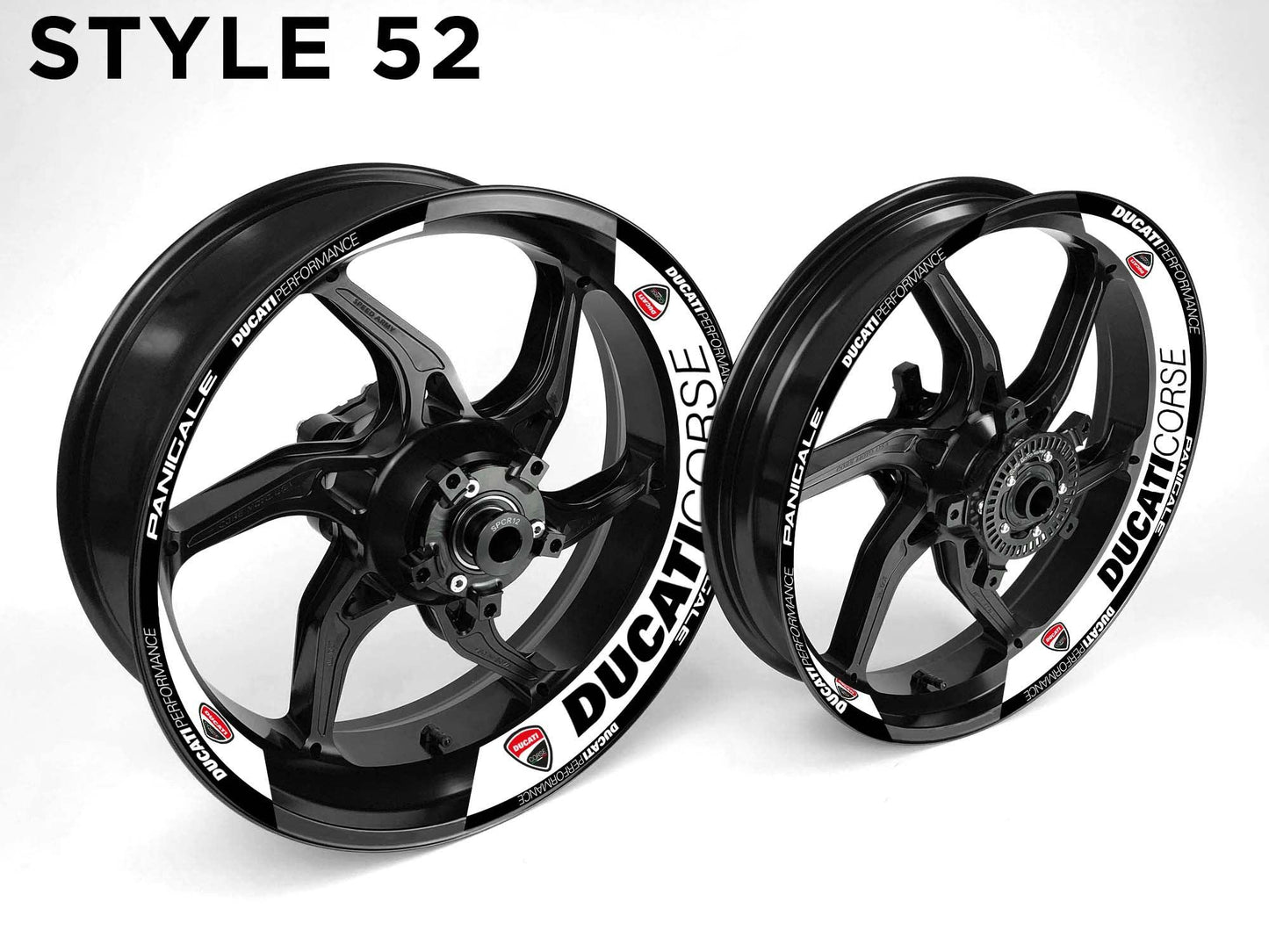 Ducati Corse Motorcycle Half Wheels Rim Wrap Decal Sticker Kit - Speed Army