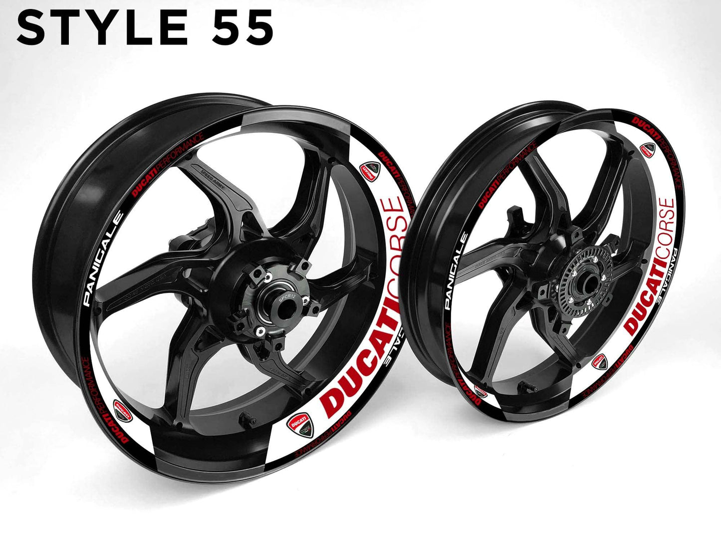 Ducati Corse Motorcycle Half Wheels Rim Wrap Decal Sticker Kit - Speed Army