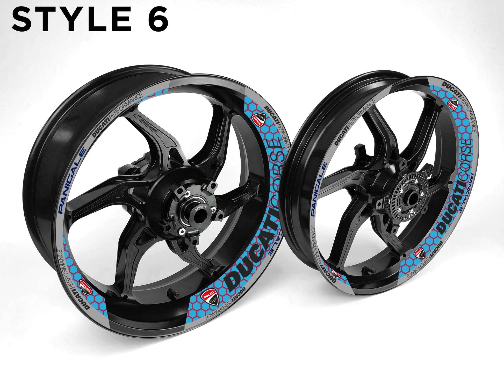 Ducati Corse Motorcycle Half Wheels Rim Wrap Decal Sticker Kit - Speed Army