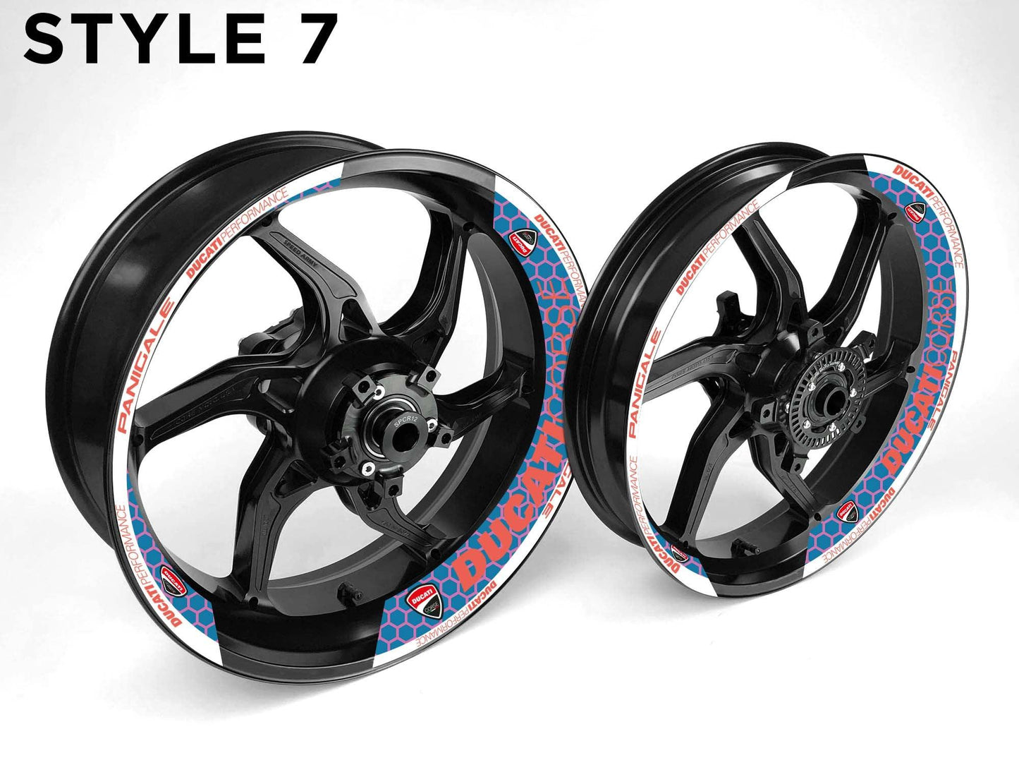 Ducati Corse Motorcycle Half Wheels Rim Wrap Decal Sticker Kit - Speed Army