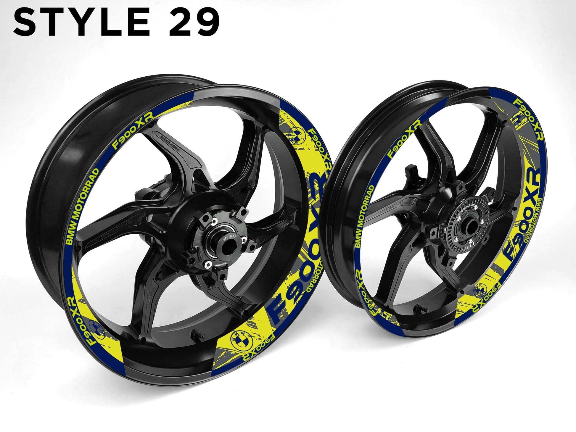 BMW F900 XR Motorcycle Half Wheels Rim Wrap Decal Sticker Kit - Speed Army