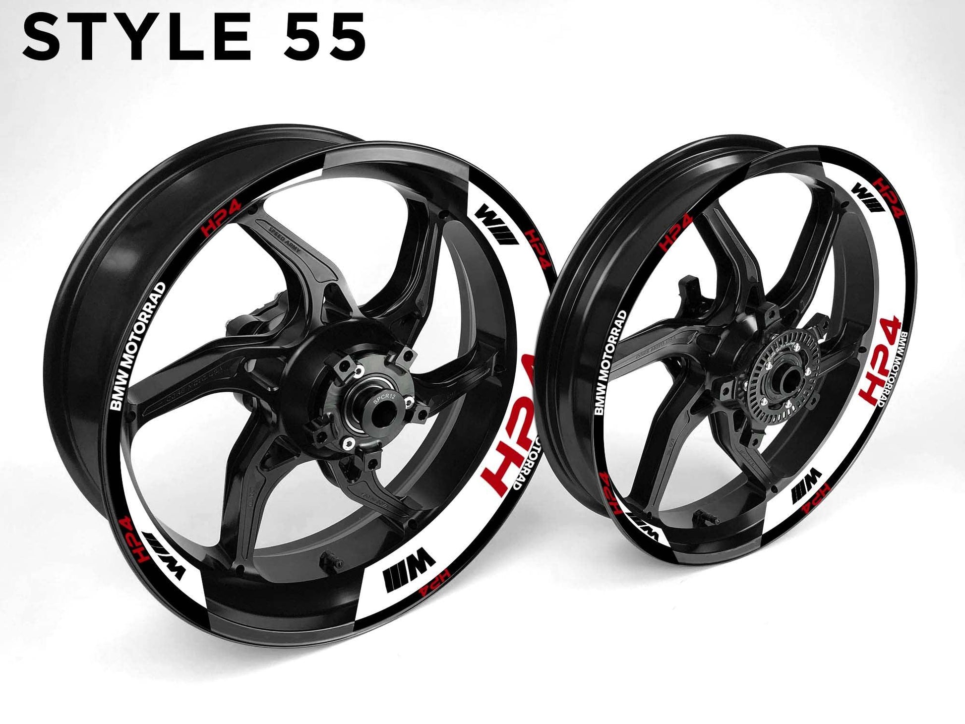 BMW HP4 Motorcycle Half Wheels Rim Wrap Decal Sticker Kit - Speed Army
