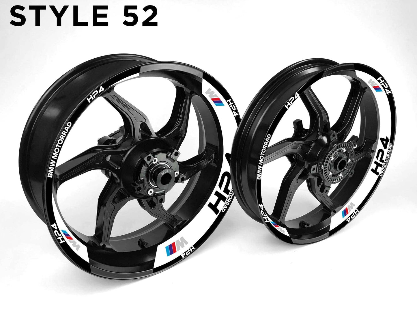 BMW HP4 Motorcycle Half Wheels Rim Wrap Decal Sticker Kit - Speed Army