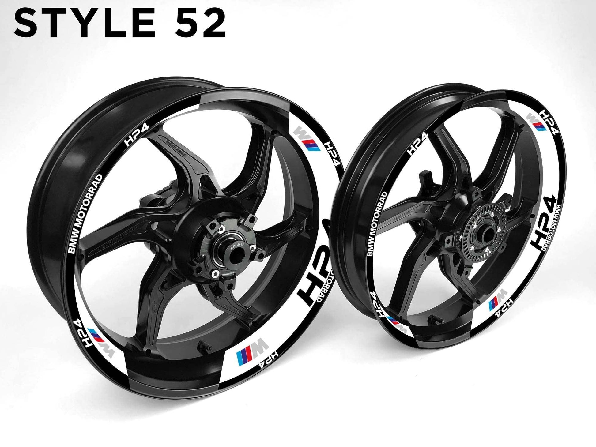 BMW HP4 Motorcycle Half Wheels Rim Wrap Decal Sticker Kit - Speed Army