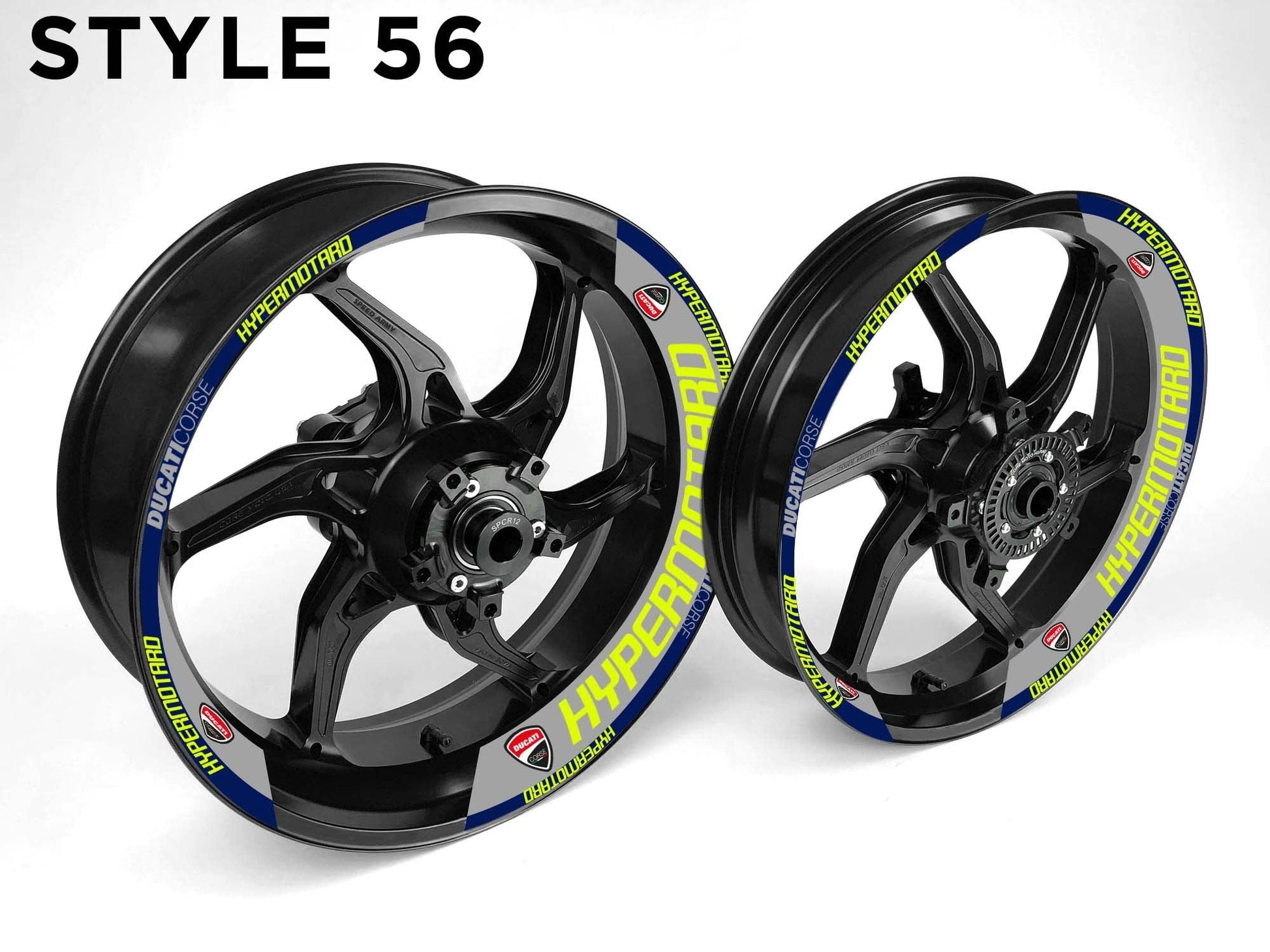 Ducati Hypermotard Motorcycle Half Wheels Rim Wrap Decal Sticker Kit - Speed Army