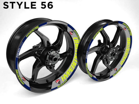 Ducati Hypermotard Motorcycle Half Wheels Rim Wrap Decal Sticker Kit - Speed Army