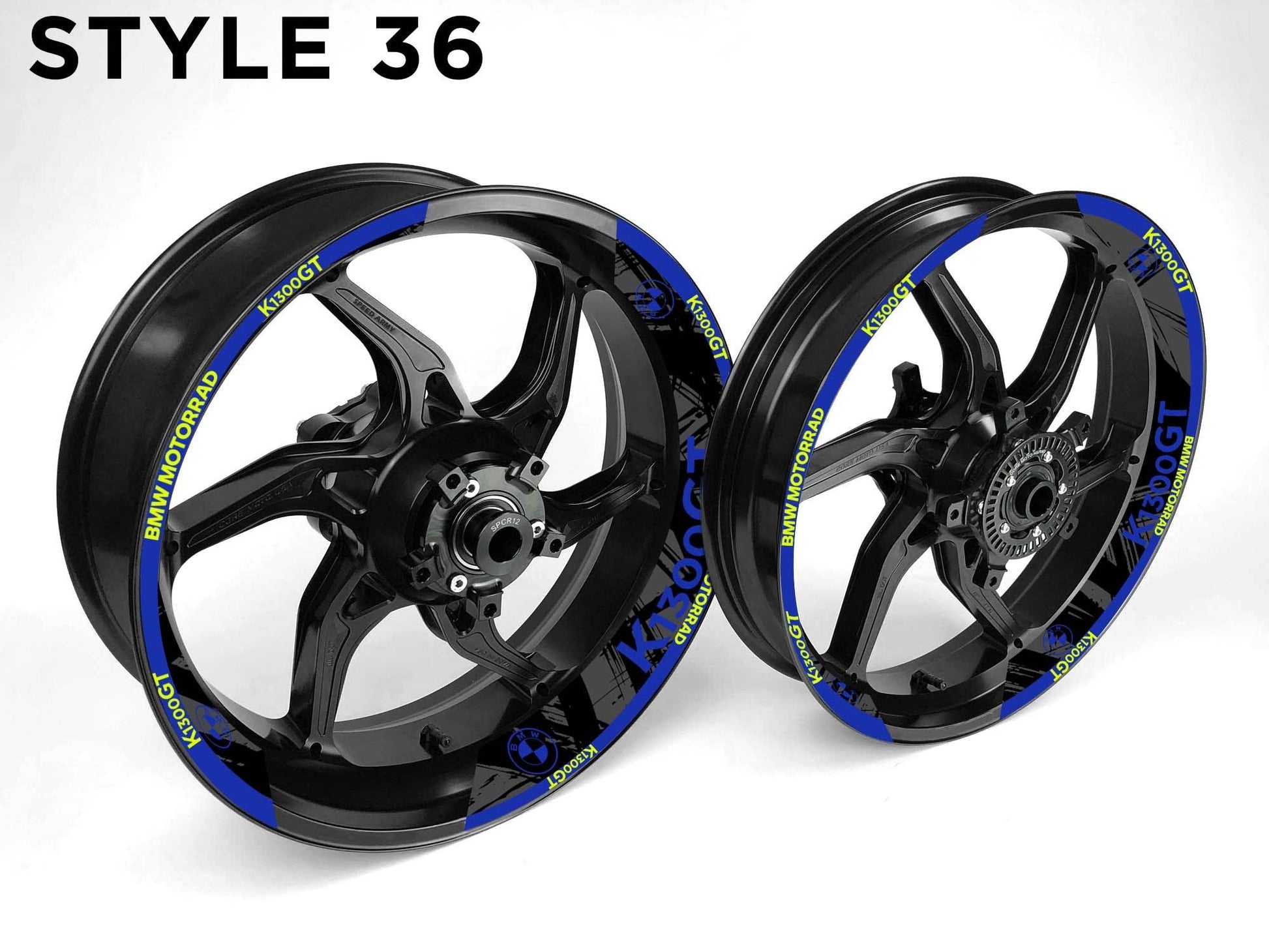 BMW K1300 GT Motorcycle Half Wheels Rim Wrap Decal Sticker Kit - Speed Army