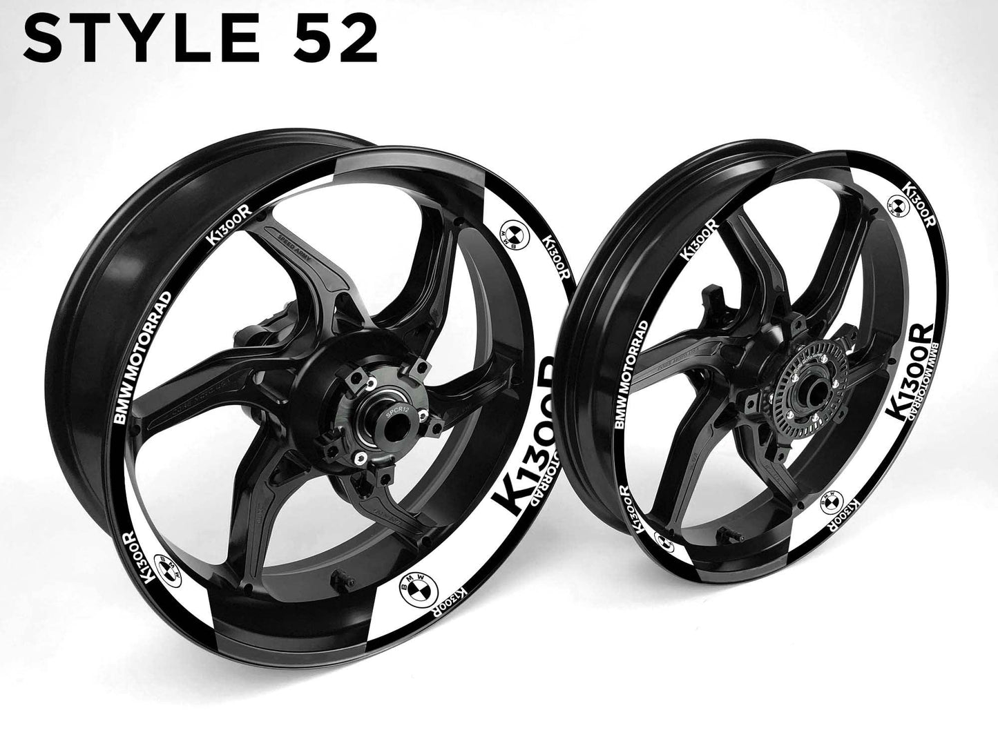 BMW K1300 R Motorcycle Half Wheels Rim Wrap Decal Sticker Kit - Speed Army