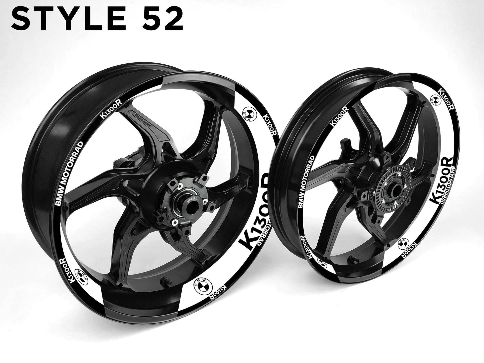 BMW K1300 R Motorcycle Half Wheels Rim Wrap Decal Sticker Kit - Speed Army