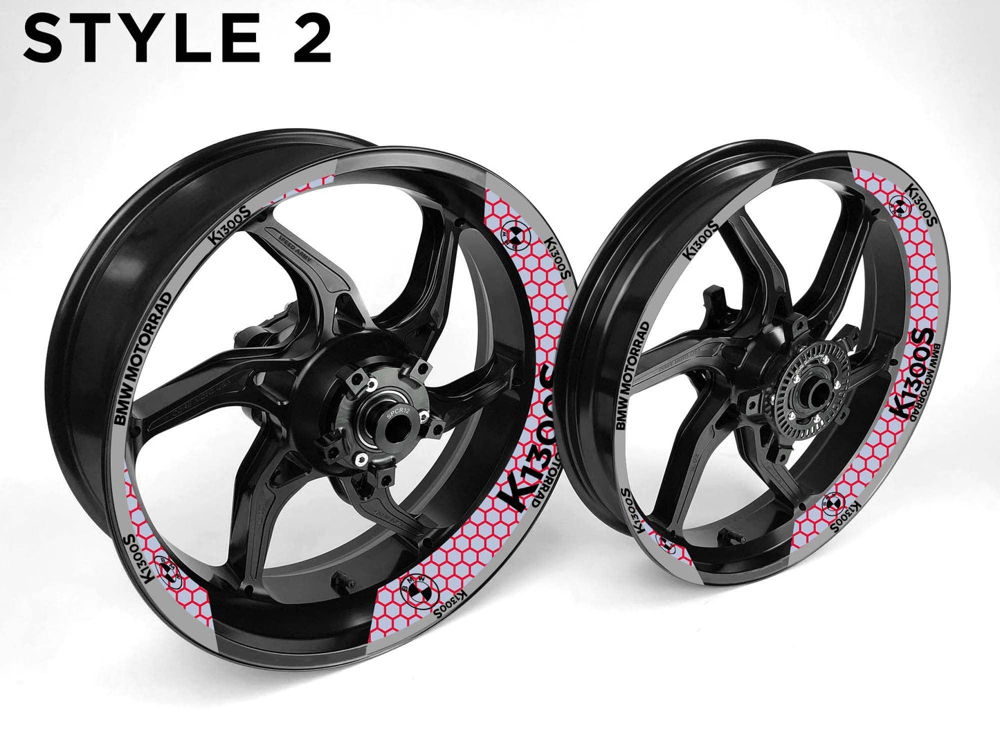 BMW K1300 S Motorcycle Half Wheels Rim Wrap Decal Sticker Kit - Speed Army