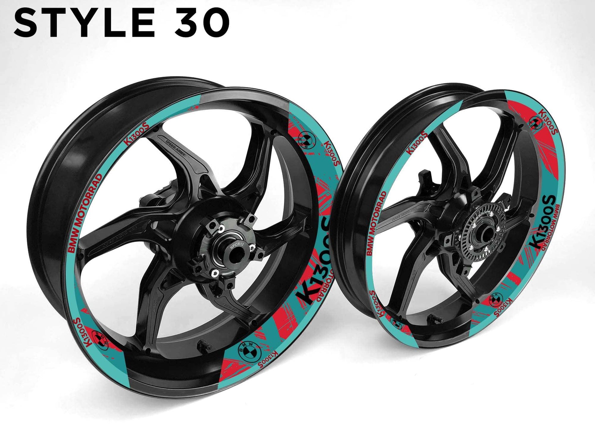 BMW K1300 S Motorcycle Half Wheels Rim Wrap Decal Sticker Kit - Speed Army