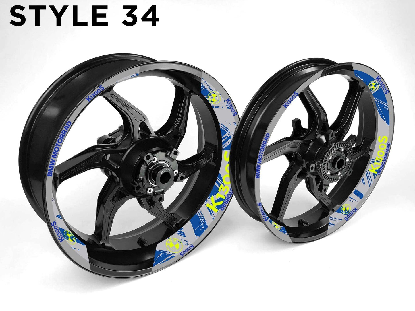 BMW K1300 S Motorcycle Half Wheels Rim Wrap Decal Sticker Kit - Speed Army