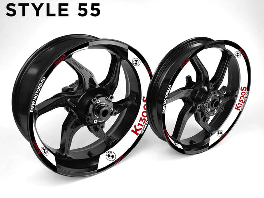 BMW K1300 S Motorcycle Half Wheels Rim Wrap Decal Sticker Kit - Speed Army