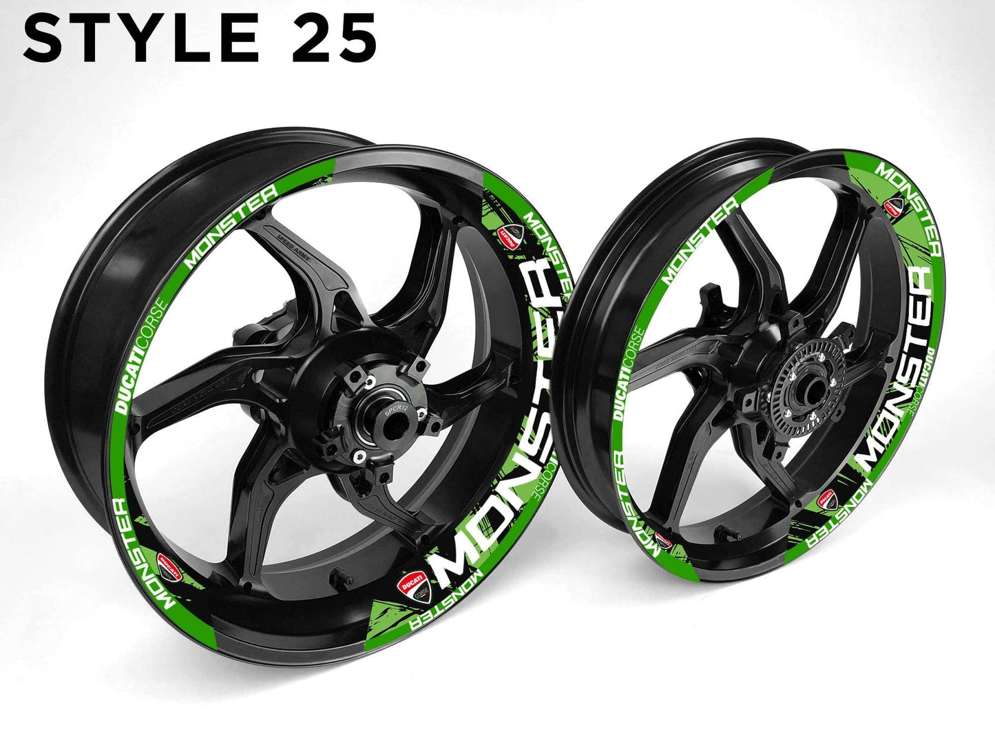 Ducati Monster Motorcycle Half Wheels Rim Wrap Decal Sticker Kit - Speed Army