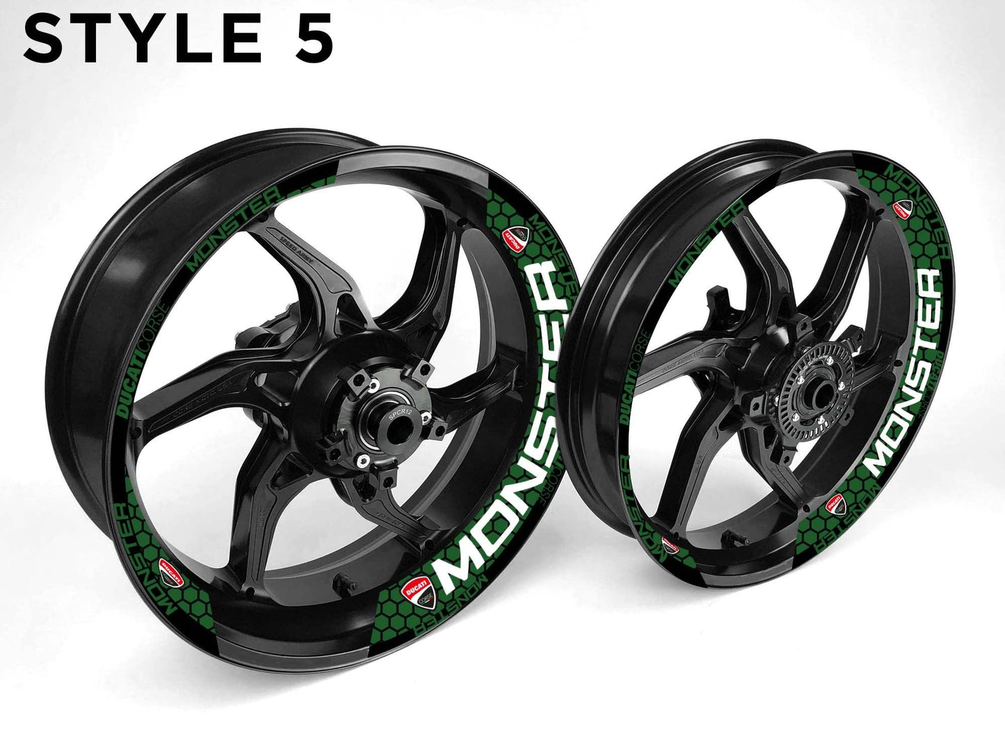Ducati Monster Motorcycle Half Wheels Rim Wrap Decal Sticker Kit - Speed Army