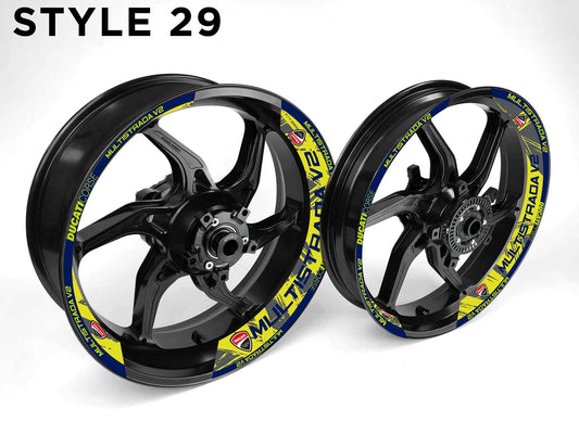 Ducati Multistrada V2 Motorcycle Half Wheels Rim Wrap Decal Sticker Kit - Speed Army