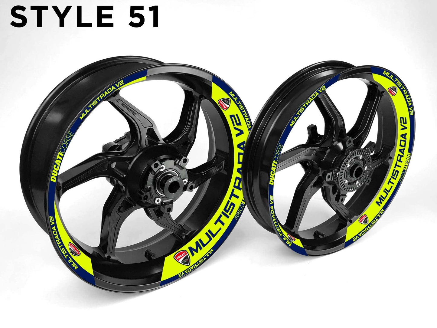 Ducati Multistrada V2 Motorcycle Half Wheels Rim Wrap Decal Sticker Kit - Speed Army