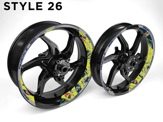 Ducati Panigale V2 Motorcycle Half Wheels Rim Wrap Decal Sticker Kit - Speed Army