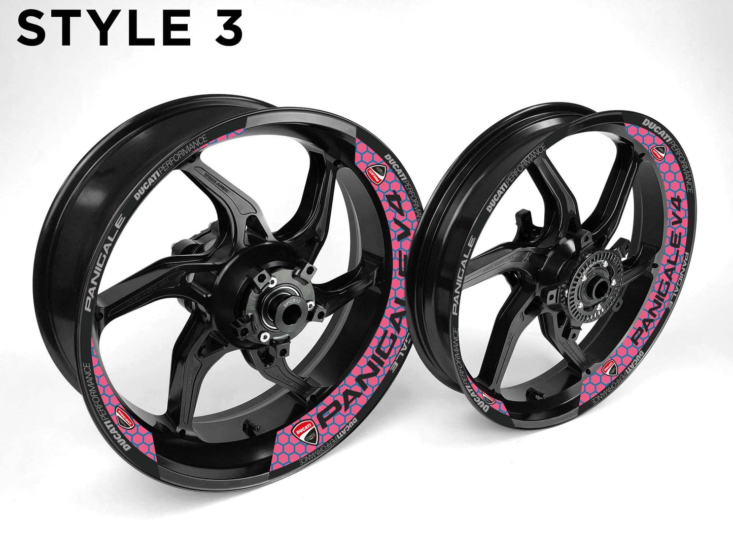 Ducati Panigale V4 Motorcycle Half Wheels Rim Wrap Decal Sticker Kit - Speed Army