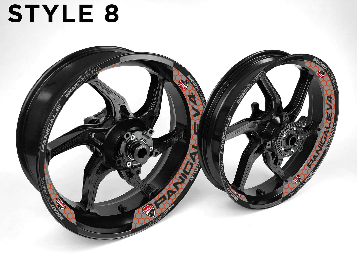 Ducati Panigale V4 Motorcycle Half Wheels Rim Wrap Decal Sticker Kit - Speed Army