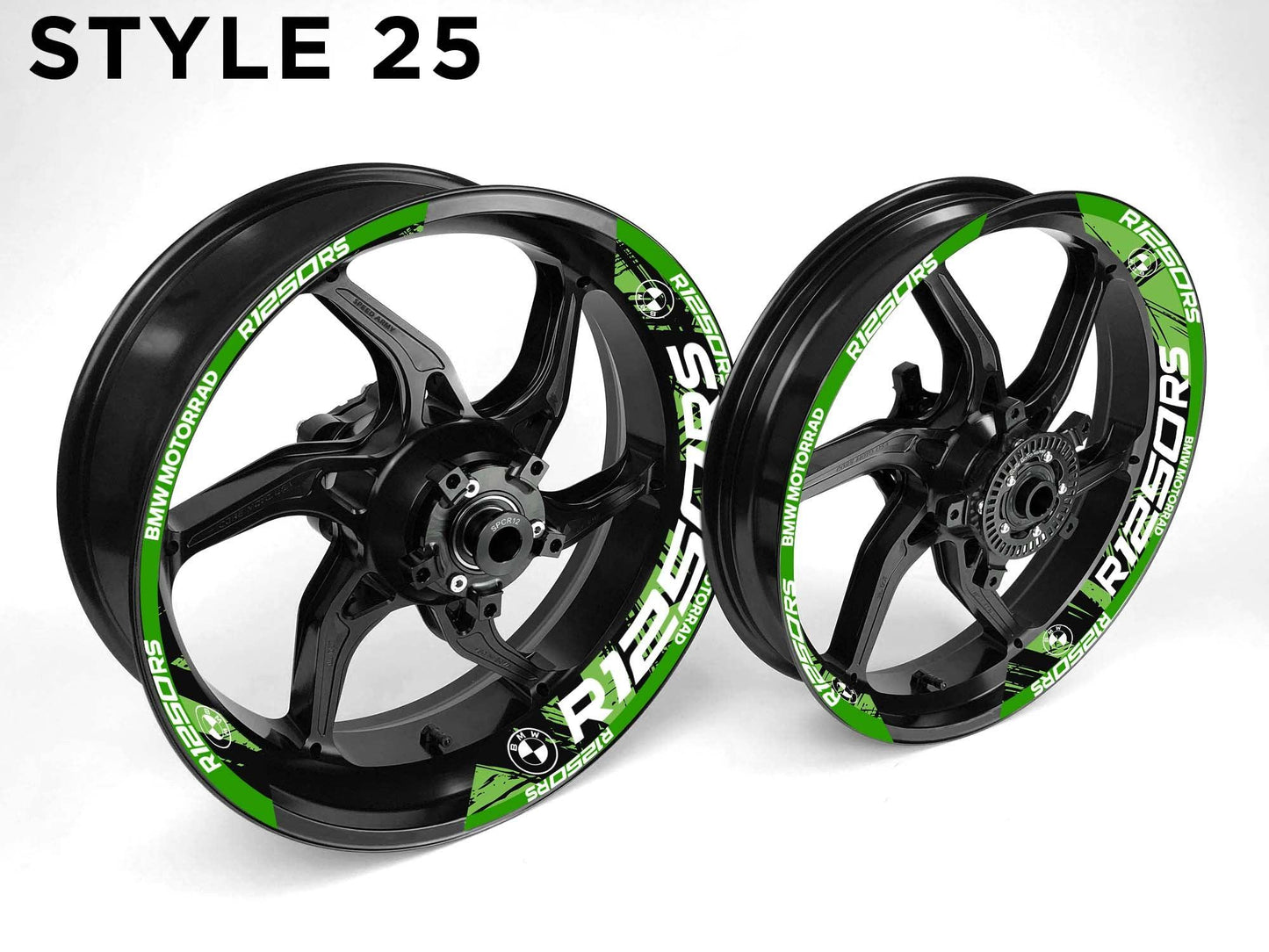 BMW R1250 RS Motorcycle Half Wheels Rim Wrap Decal Sticker Kit - Speed Army
