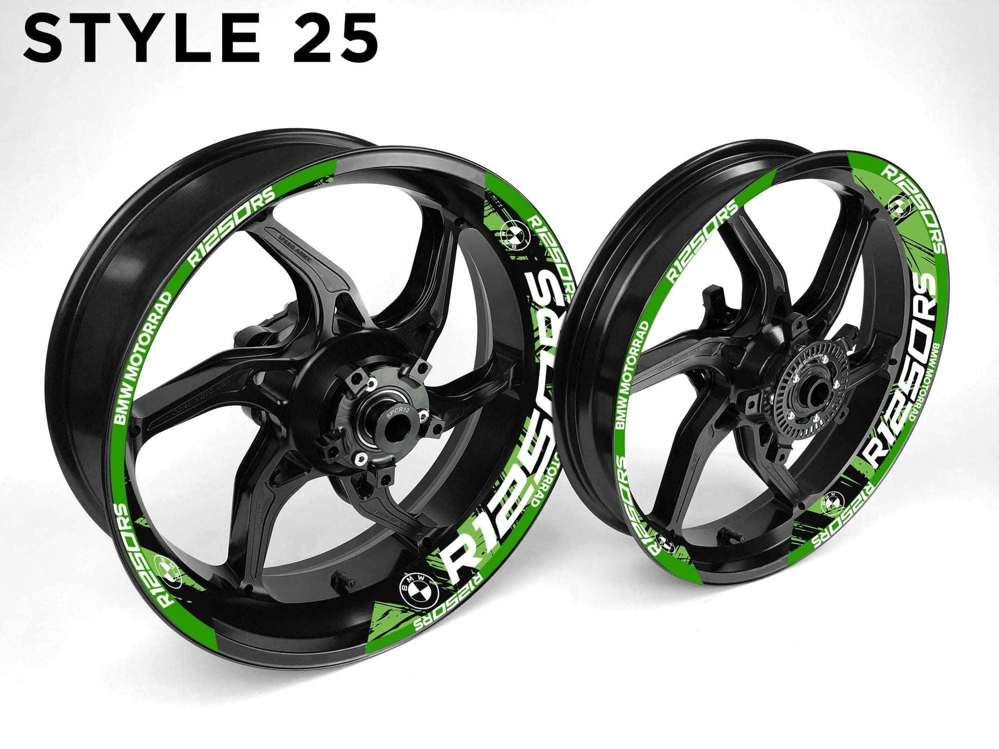 BMW R1250 RS Motorcycle Half Wheels Rim Wrap Decal Sticker Kit - Speed Army
